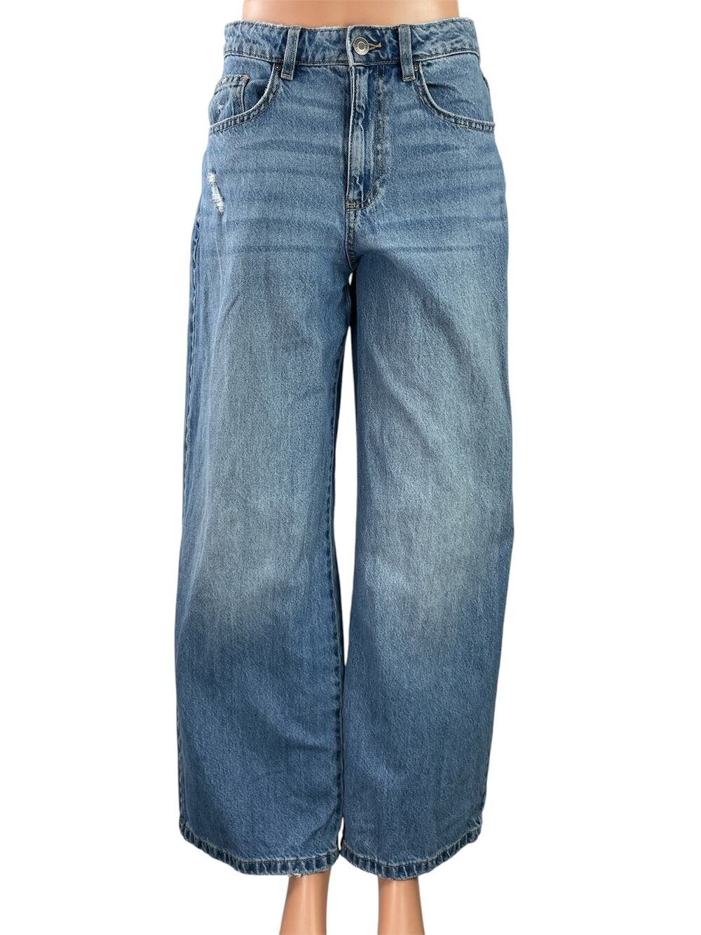 Cotton On Women's Blue High Rise Relaxed Wide Leg Baggy Denim Jeans Size 26